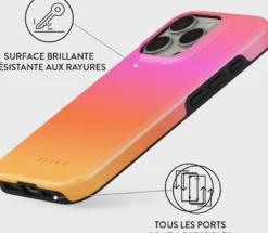 Coque magsafe pour iphone 16 pro max tough motifs sunset club burga
