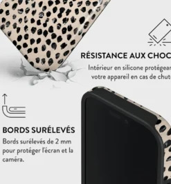 Coque magsafe pour iphone 16 pro max tough motifs almond latte burga