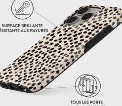 Coque magsafe pour iphone 16 pro max tough motifs almond latte burga