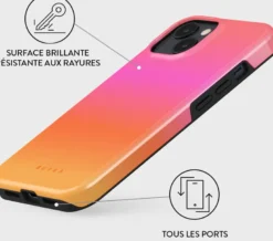 Coque magsafe pour iphone 15 tough motifs sunset club burga