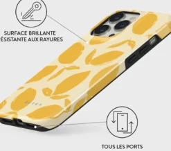 Coque pour iphone 14 pro rigide motifs lemon tart burga