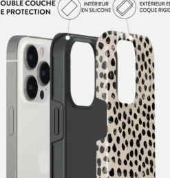 Coque pour iphone 13 pro rigide motifs almond latte burga