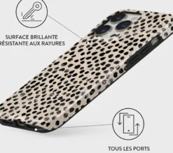Coque pour iphone 13 pro rigide motifs almond latte burga