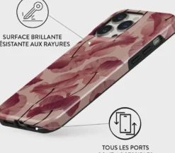 Coque pour iphone 14 pro rigide motifs tender kiss burga