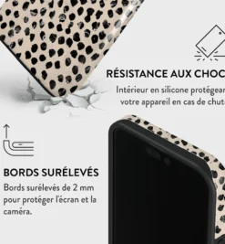 Coque pour iphone 15 pro rigide motifs almond latte burga
