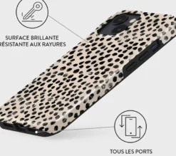Coque pour iphone 13 rigide motifs almond latte burga