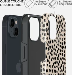 Coque pour iphone 15 rigide motifs almond latte burga