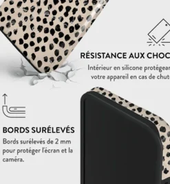 Coque pour iphone 15 rigide motifs almond latte burga