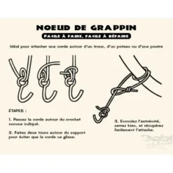 Corde grise avec crochet