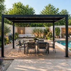 Corfu pergola bioclimatique structure aluminium lames orientables 4x3m