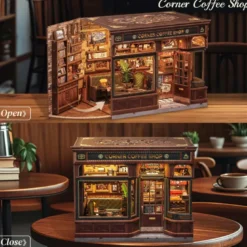 Corner coffee shop - maquette booknook serre-livre