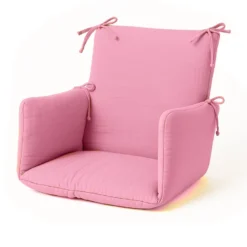 Coussin chaise haute coton bio rose
