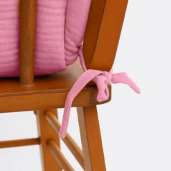 Coussin chaise haute coton bio rose