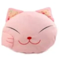 Coussin chat japonais rose