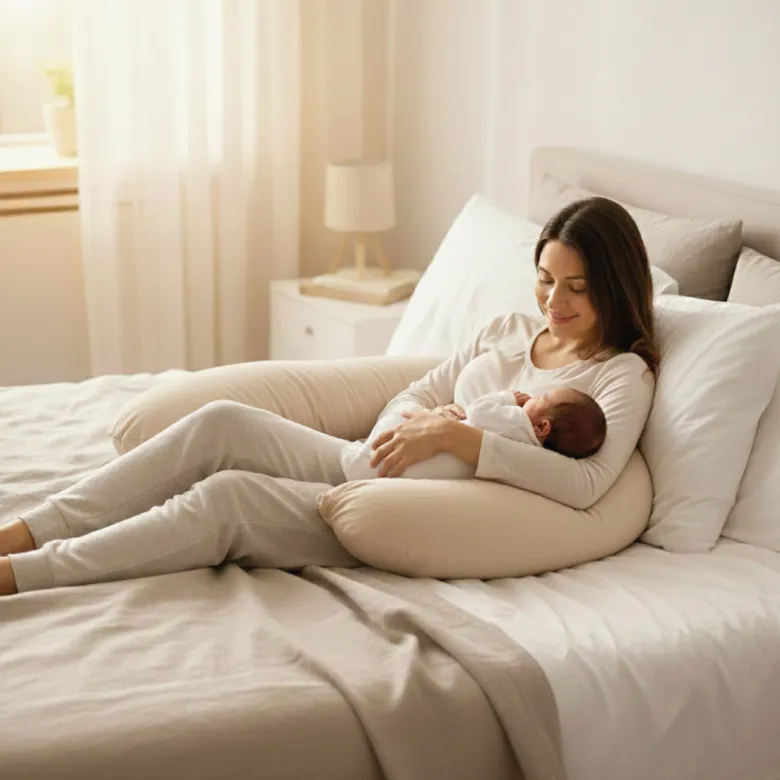 Coussin de grossesse, déhoussable Beige