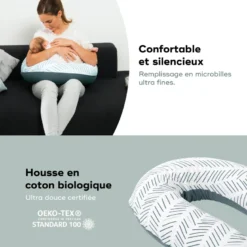 Coussin de grossesse doomoo ethnicpetrol Gris et blanc