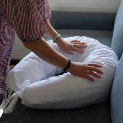 Coussin de grossesse et d'allaitement en c, housse organique kapok blanc