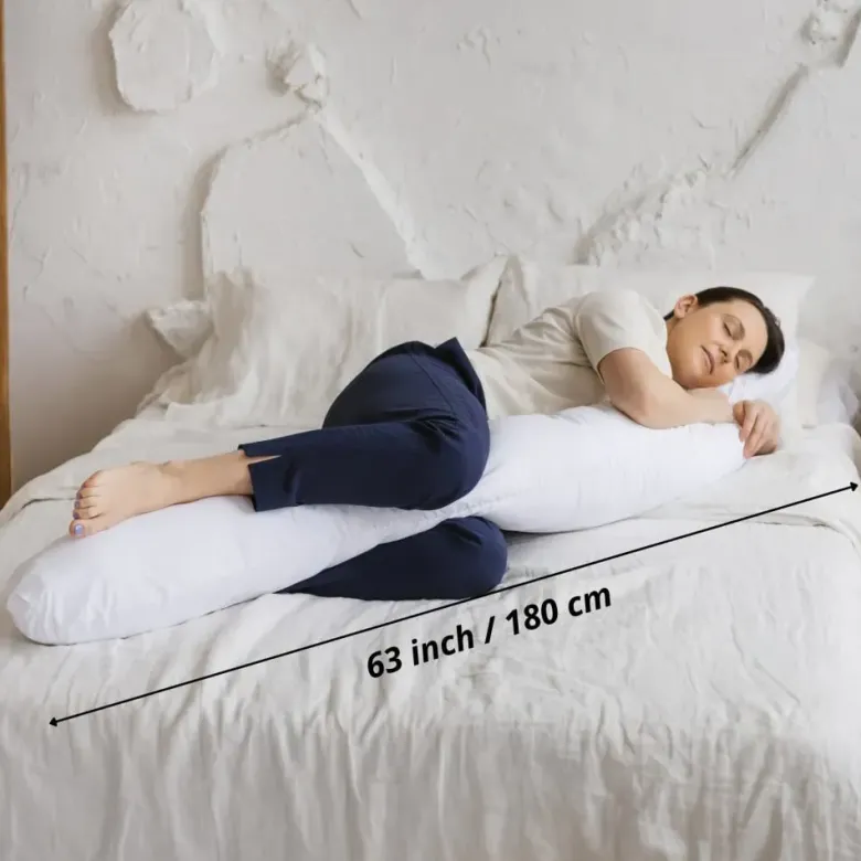 Coussin de grossesse et d'allaitement en c, housse organique kapok blanc