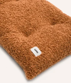 Coussin de lit effet bouclette -moutarde