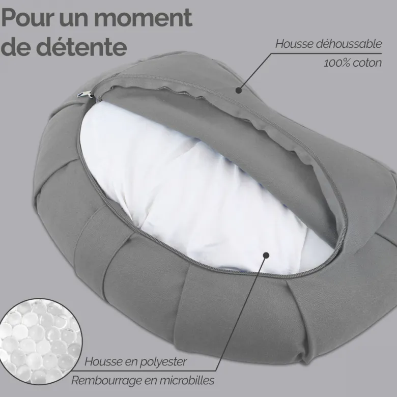 Coussin de méditation demi-lune - vert