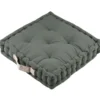 Coussin de sol 45x45x10 cm duo vert lin
