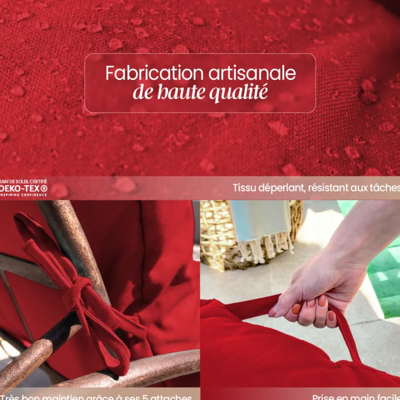 Coussin pour bain de soleil capitonné