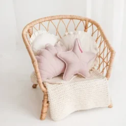 Coussin étoile de mer en lin coussin décoratif style bord de mer et plage rose