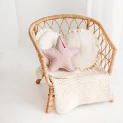 Coussin étoile de mer en lin coussin décoratif style bord de mer et plage rose