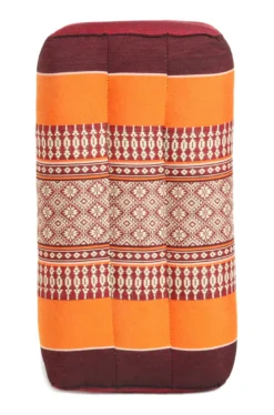 Coussin yoga kapok bourgogne orange Abstrait multicolore