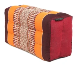 Coussin yoga kapok bourgogne orange Abstrait multicolore