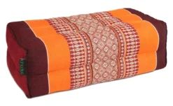 Coussin yoga kapok bourgogne orange Abstrait multicolore