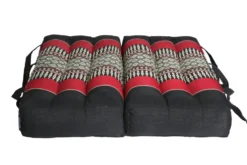 Coussin yoga kapok noir rouge Multicolore