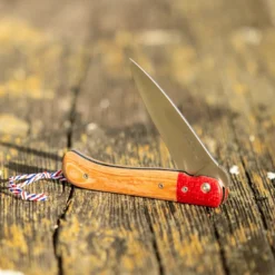 Couteau pliant + étui cuir artisanal