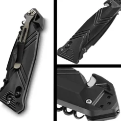 Couteau tb outdoor cac noir avec lame mixte
