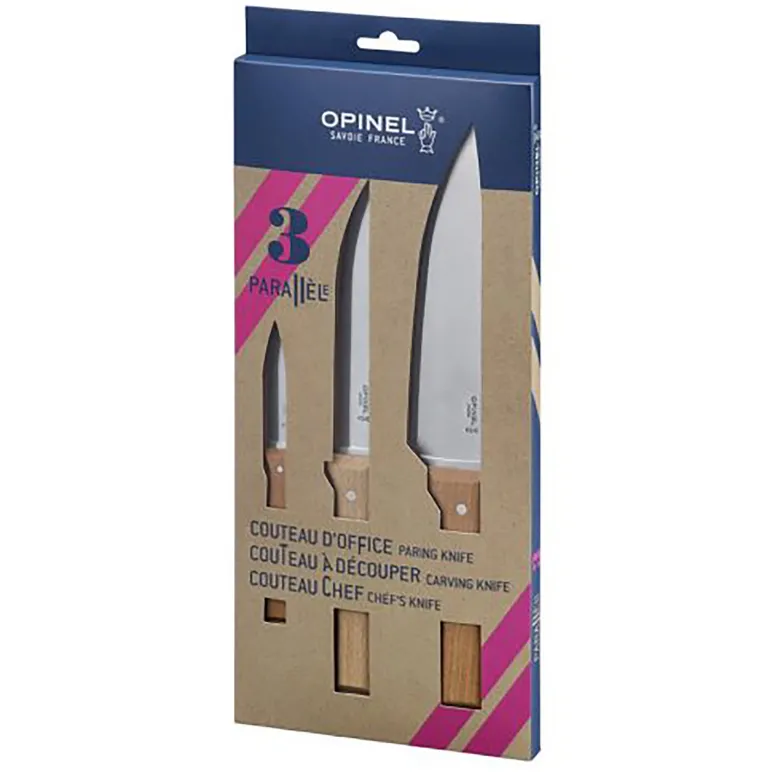 3 couteaux de cuisine opinel parallèle