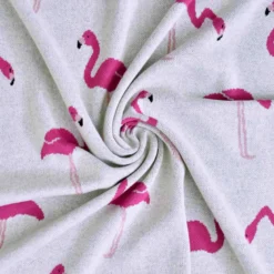 Couverture en coton bio flamant rose