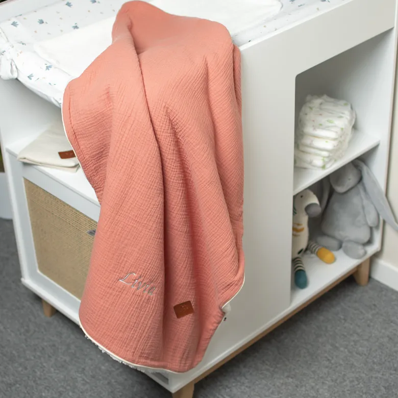 Couverture gaze coton sherpa jeanne