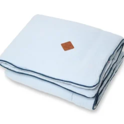 Couverture gaze de coton jeanne bleu