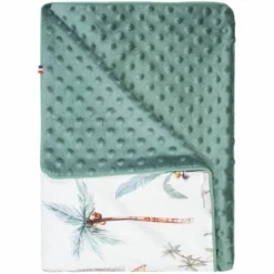 Couverture minky légère safari vert 70