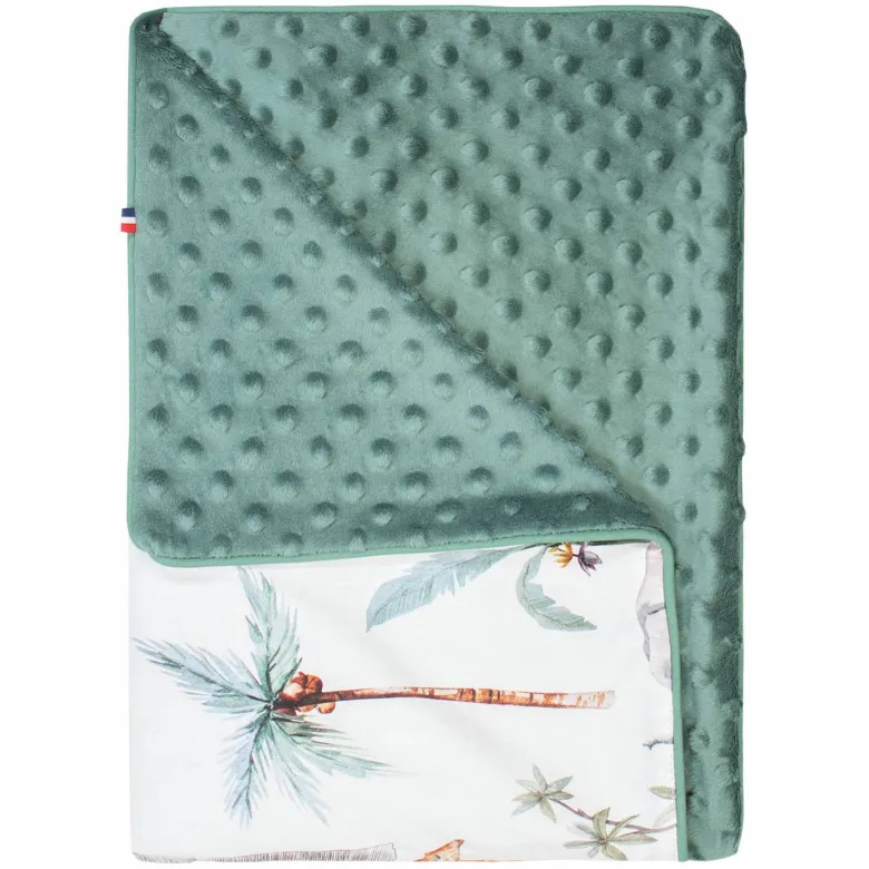 Couverture minky légère safari vert 70