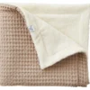 Couverture polaire en coton gaufré latte (75 x 120 cm)