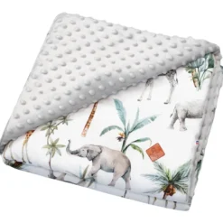 Couverture réversible minky safari