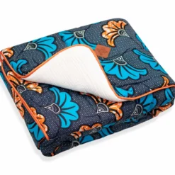 Couverture réversible wax fleurs