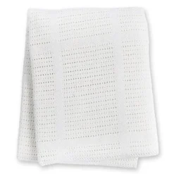 Couverture tricot de coton - blanche