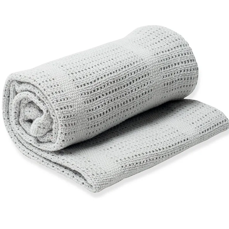Couverture tricot de coton - gris
