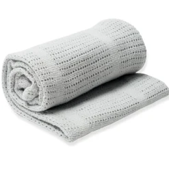 Couverture tricot de coton - gris