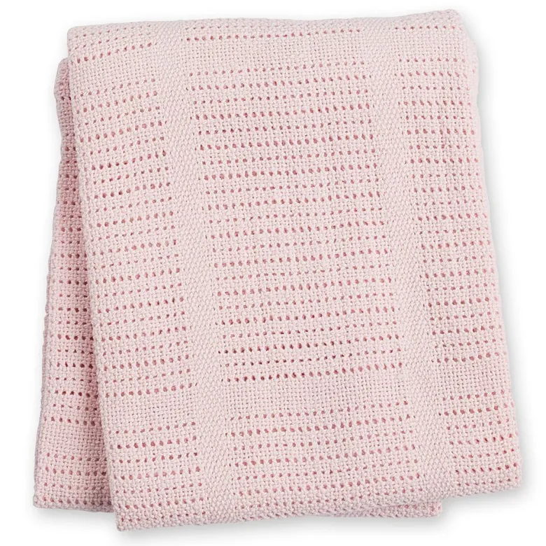 Couverture tricot de coton - rose
