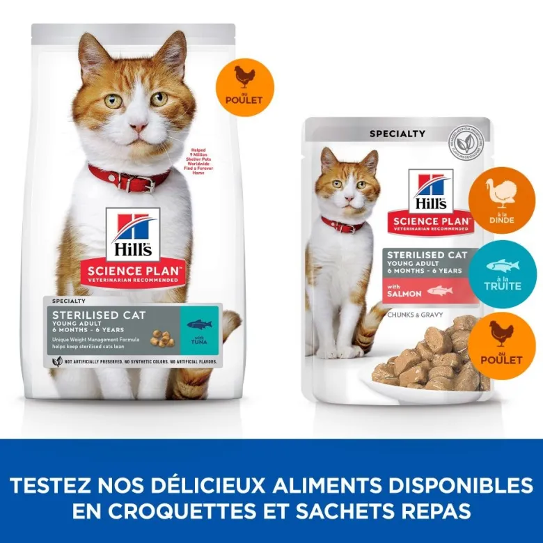 Croquettes chat science plan sterilised young adult poulet - hill's