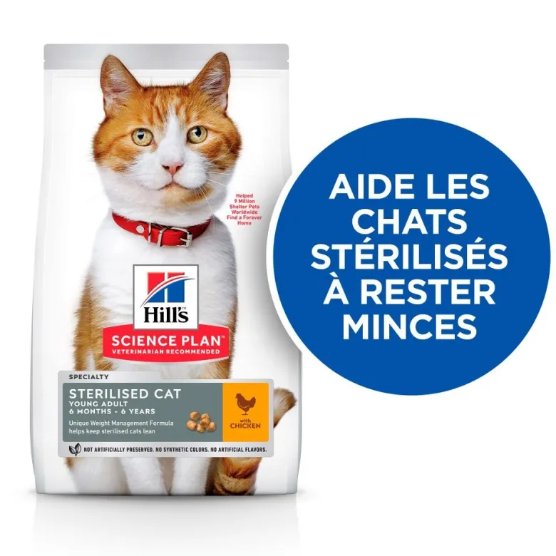 Croquettes chat science plan sterilised young adult poulet - hill's
