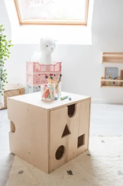 Cube bureau bois naturel